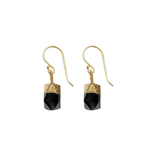 Black onyx hook earrings by Mirabelle
